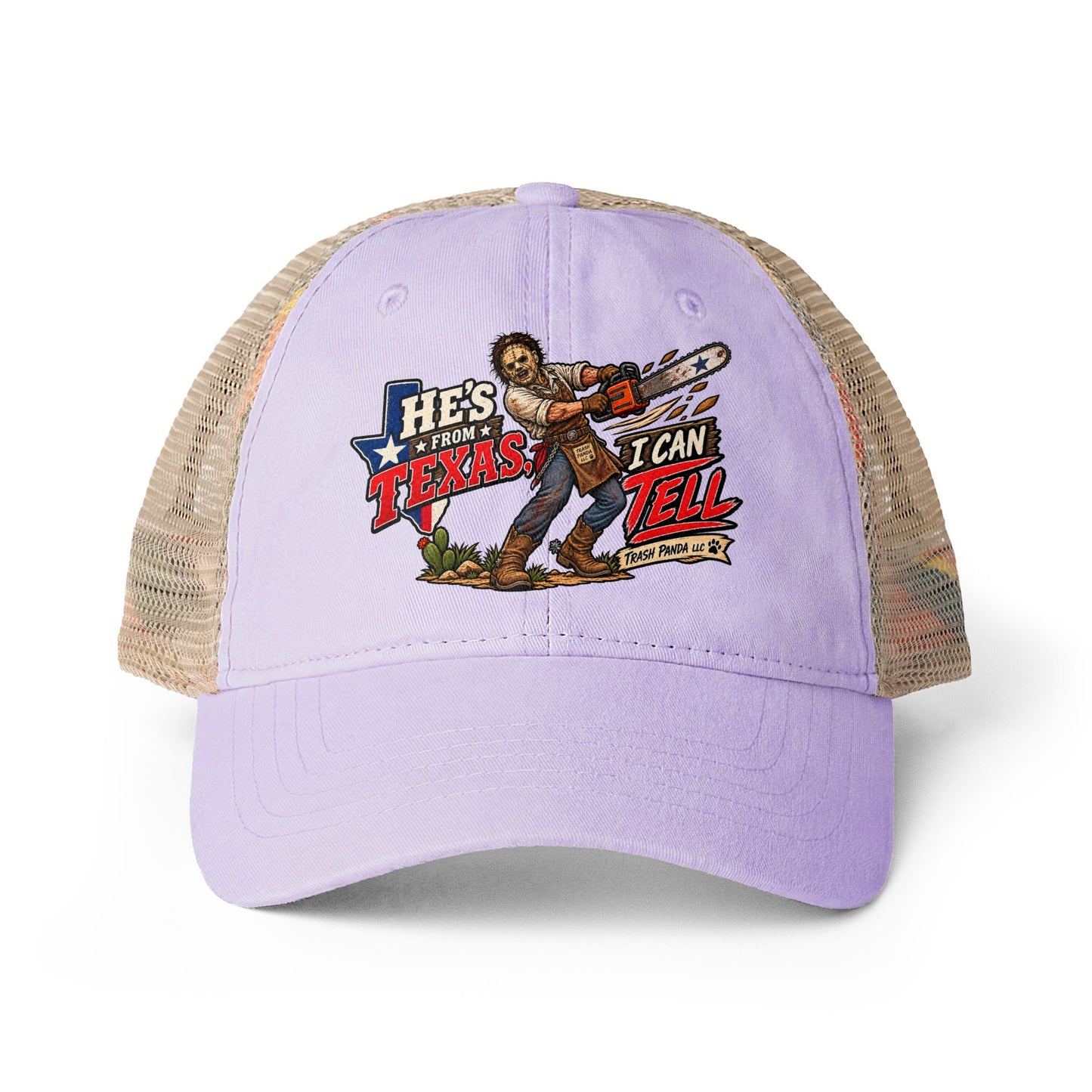 He's From Texas Women's Washed Mesh-Back Ponytail Cap