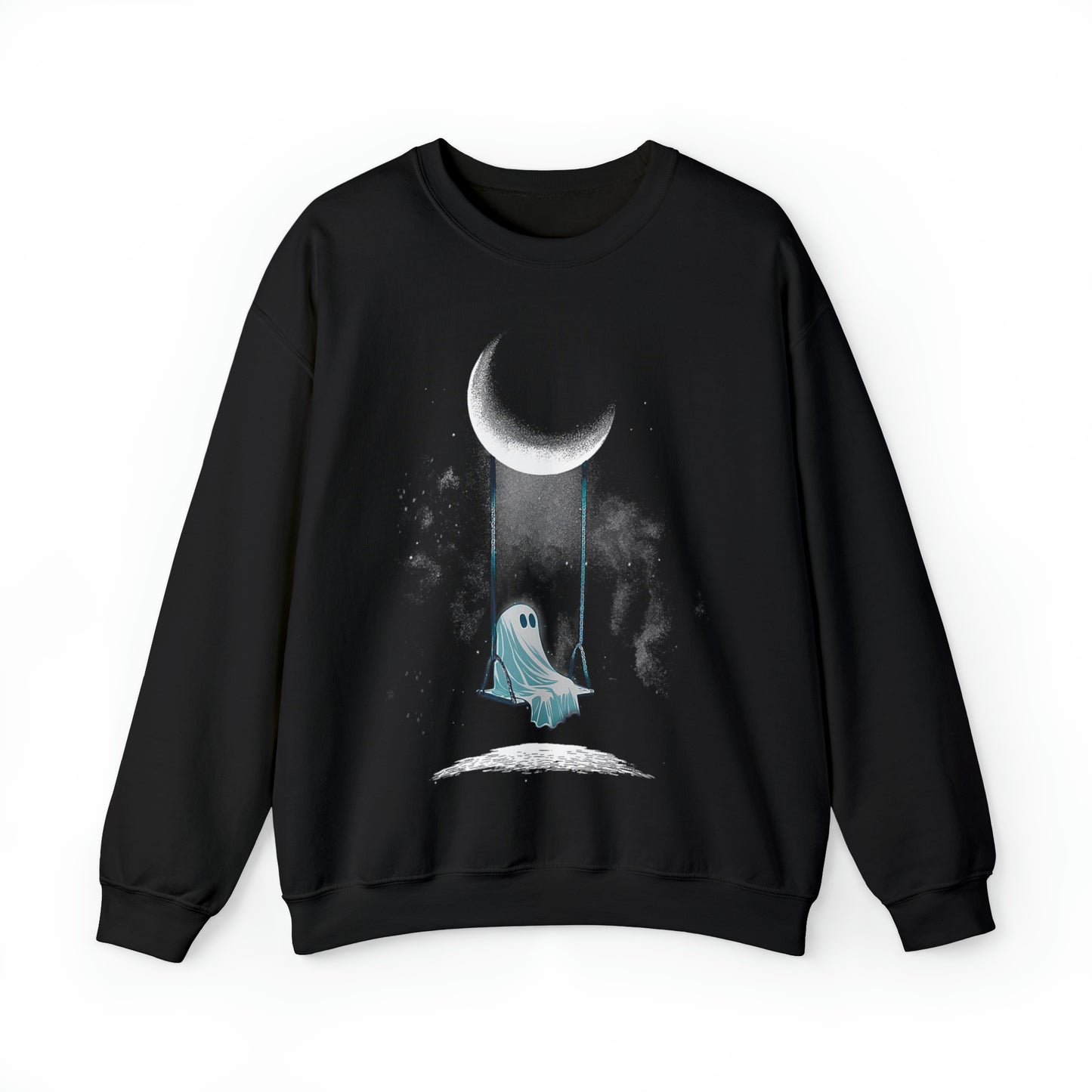 Ghost Swinging Under Moon Unisex Heavy Blend™ Crewneck Sweatshirt