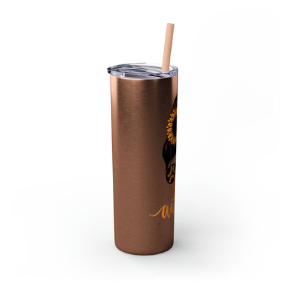 Hello Autumn Skinny Tumbler with Straw, 20oz