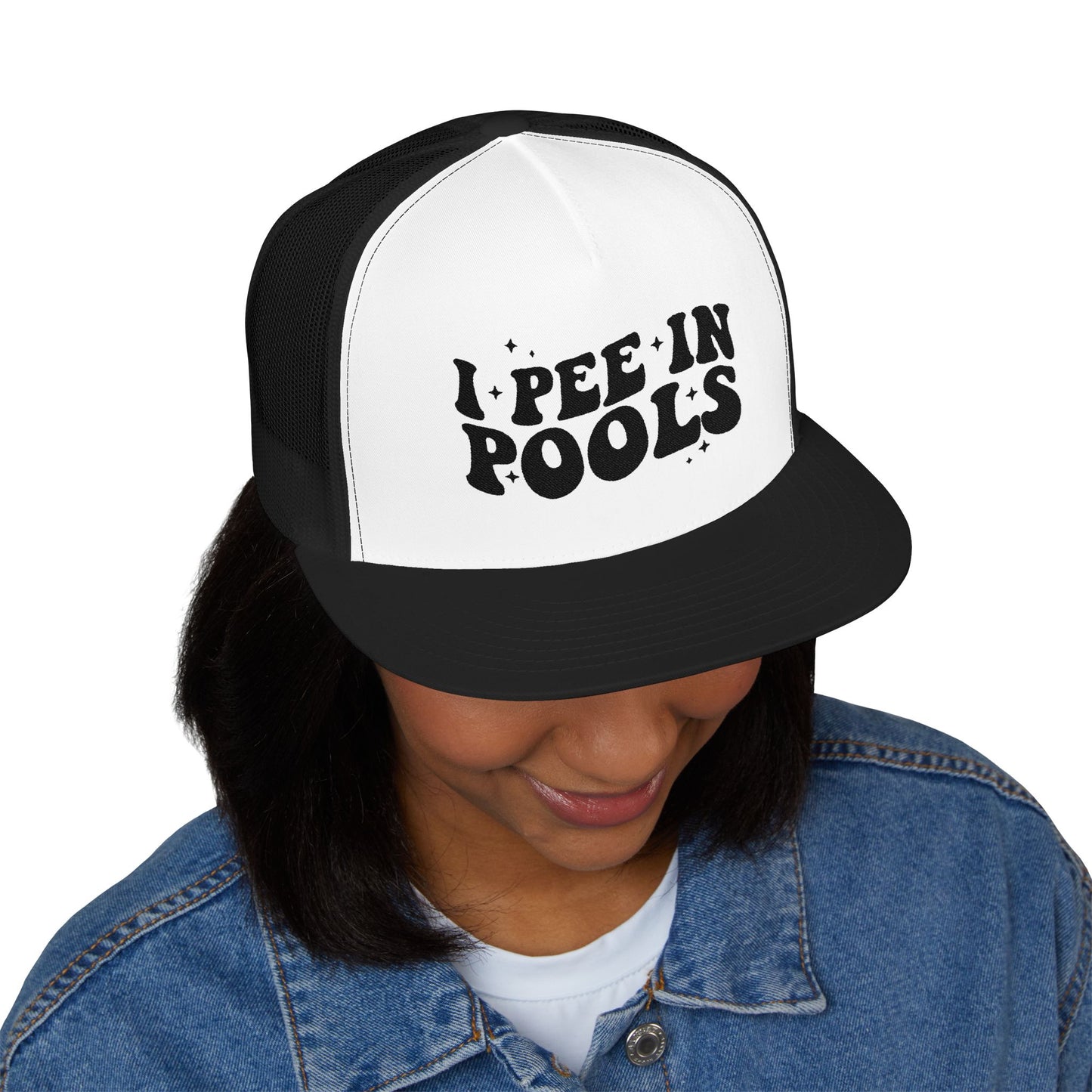 Pee In Pools 5 Panel Trucker Cap (Embroidery)