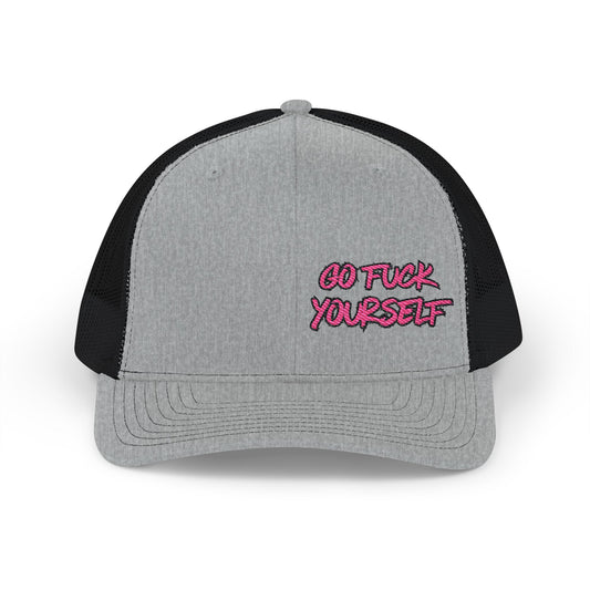 Go F Yourself (PINK) Richardson 112 Snapback Trucker Cap