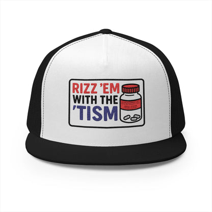 Rizz Em With The Tism (Tynl) 5 Panel Trucker Cap (Embroidery)