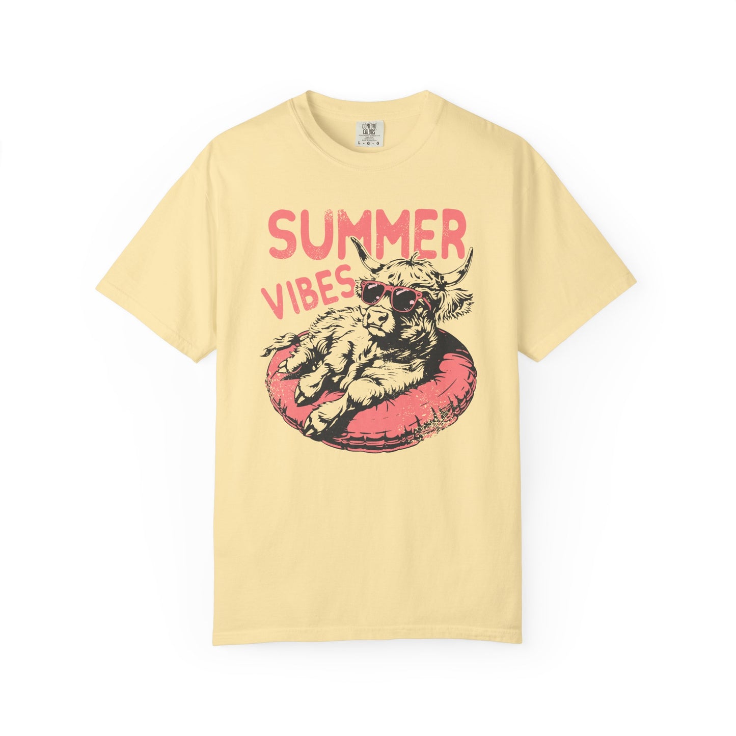 Summer Vibes Highland Cow Comfort Colors T-shirt