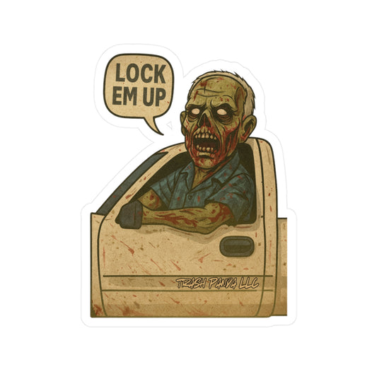 Lock Em Up Zombie Vinyl Decals