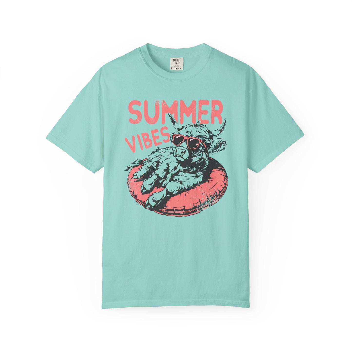 Summer Vibes Highland Cow Comfort Colors T-shirt