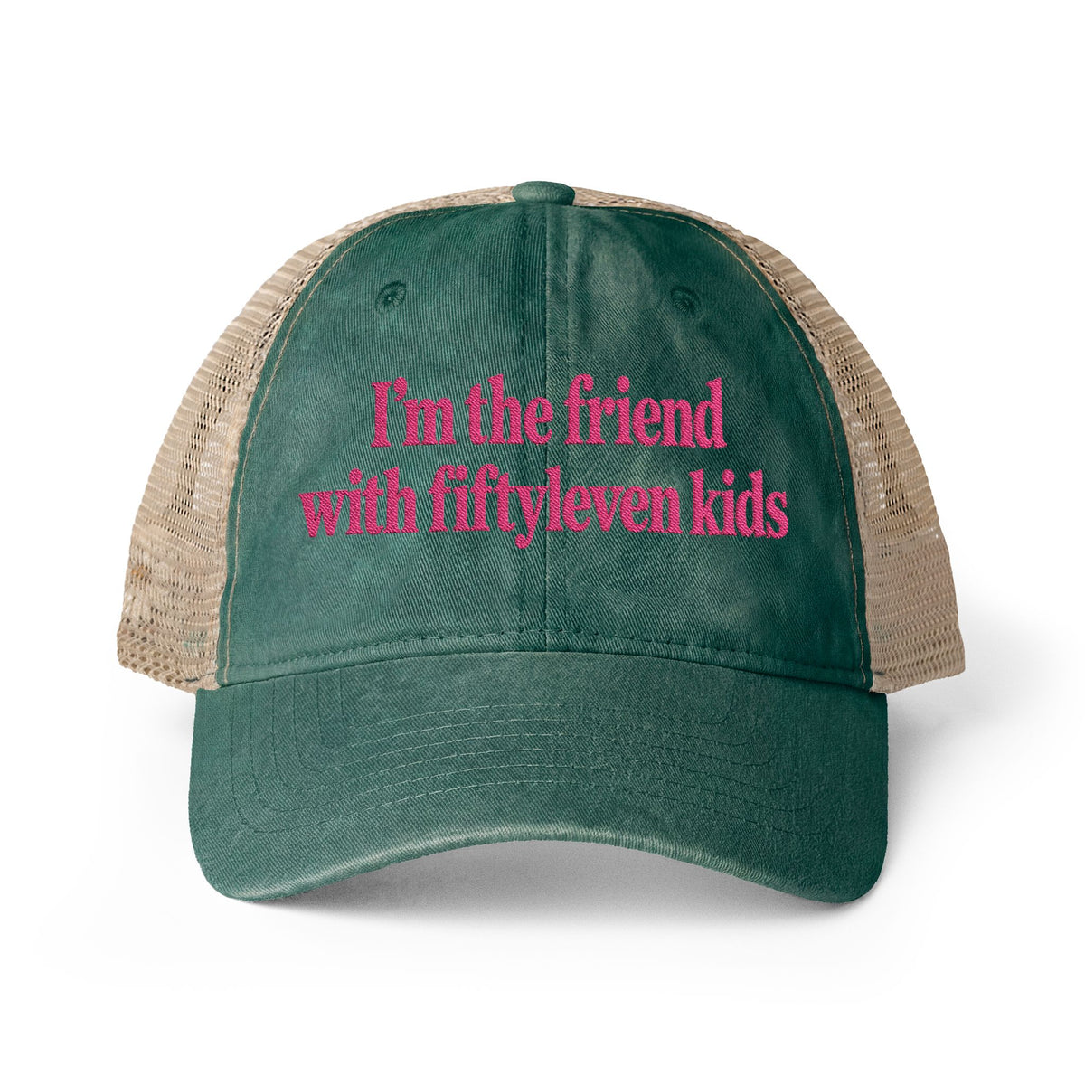 Fiftyleven Kids Women's Washed Mesh-Back Cap (Embroidery)