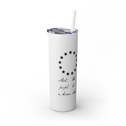 2A Betsy Flag Skinny Tumbler with Straw, 20oz