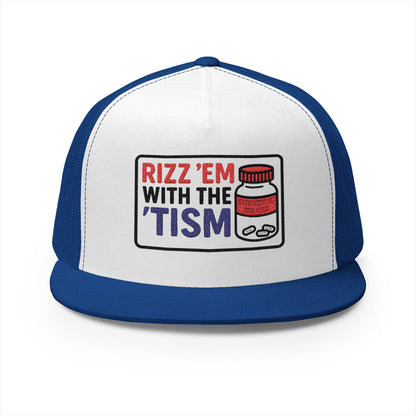 Rizz Em With The Tism (Tynl) 5 Panel Trucker Cap (Embroidery)