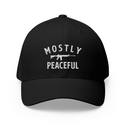 Mostly Peaceful Embroidered FlexFit Hat