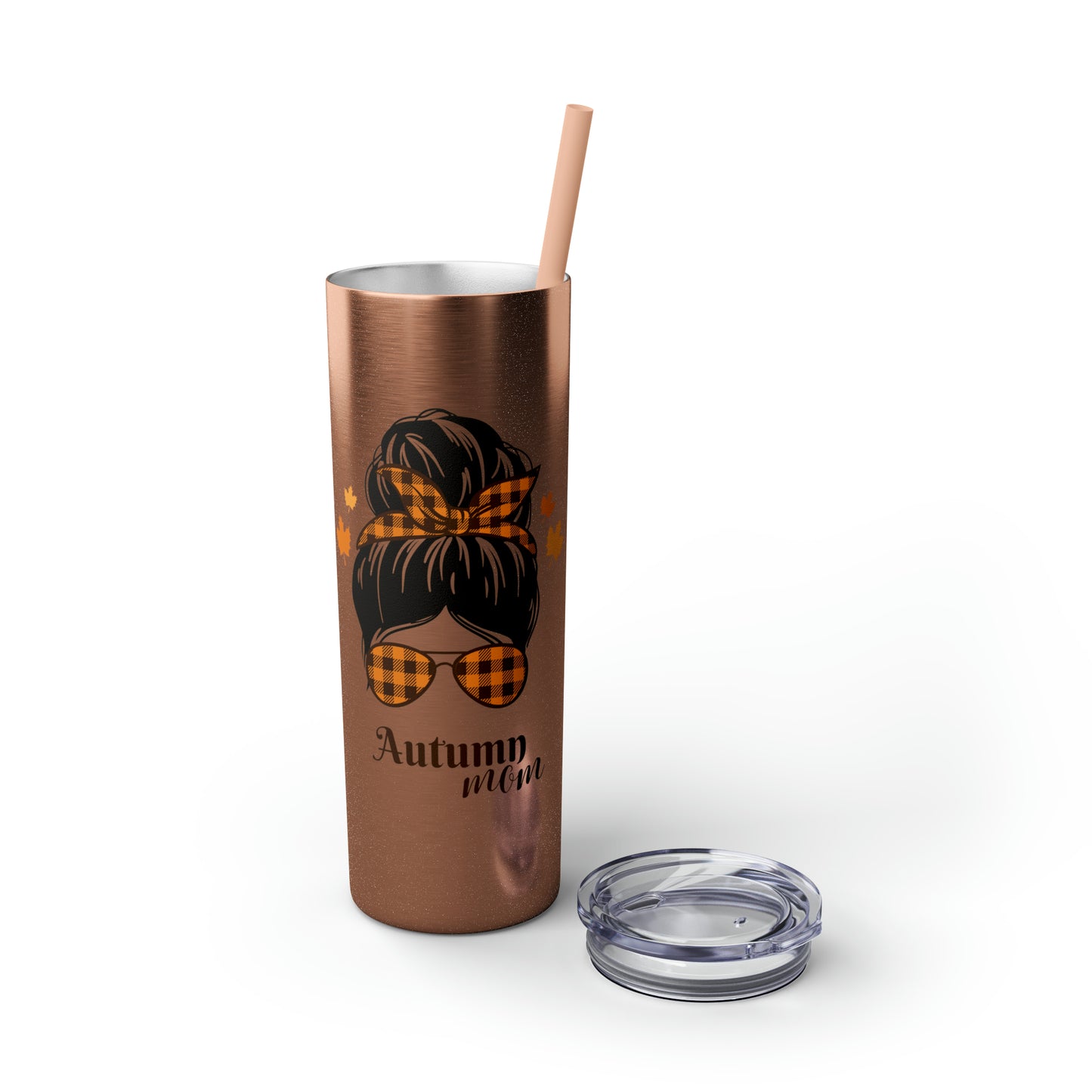 Autumn Mom Skinny Tumbler with Straw, 20oz