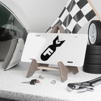 F Bomb White Vanity Plate