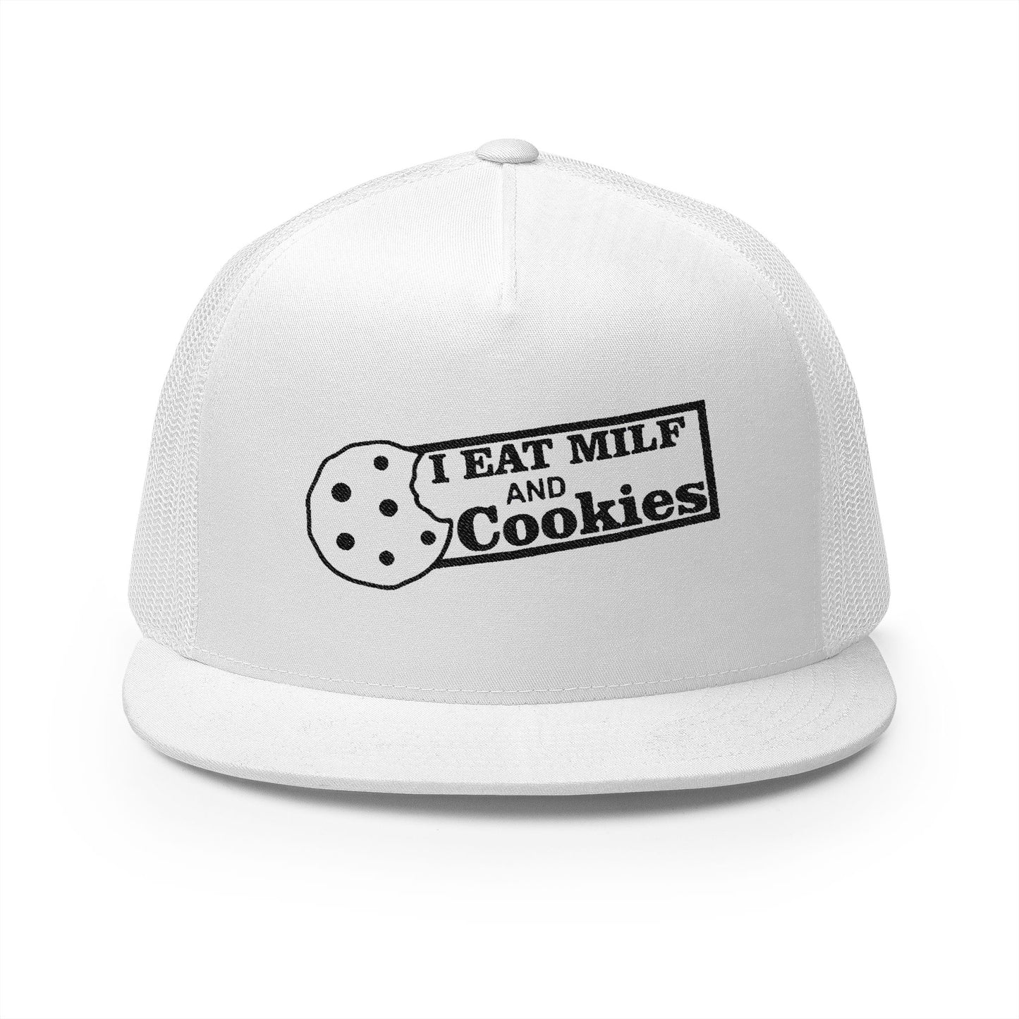 I Eat Milf & Cookies 5 Panel Trucker Cap (Embroidery)