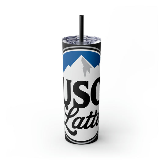 Busch Latte Skinny Tumbler with Straw, 20oz