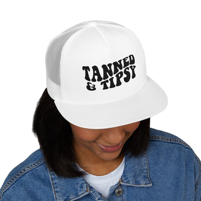 Tanned & Tipsy 5 Panel Trucker Cap (Embroidery)