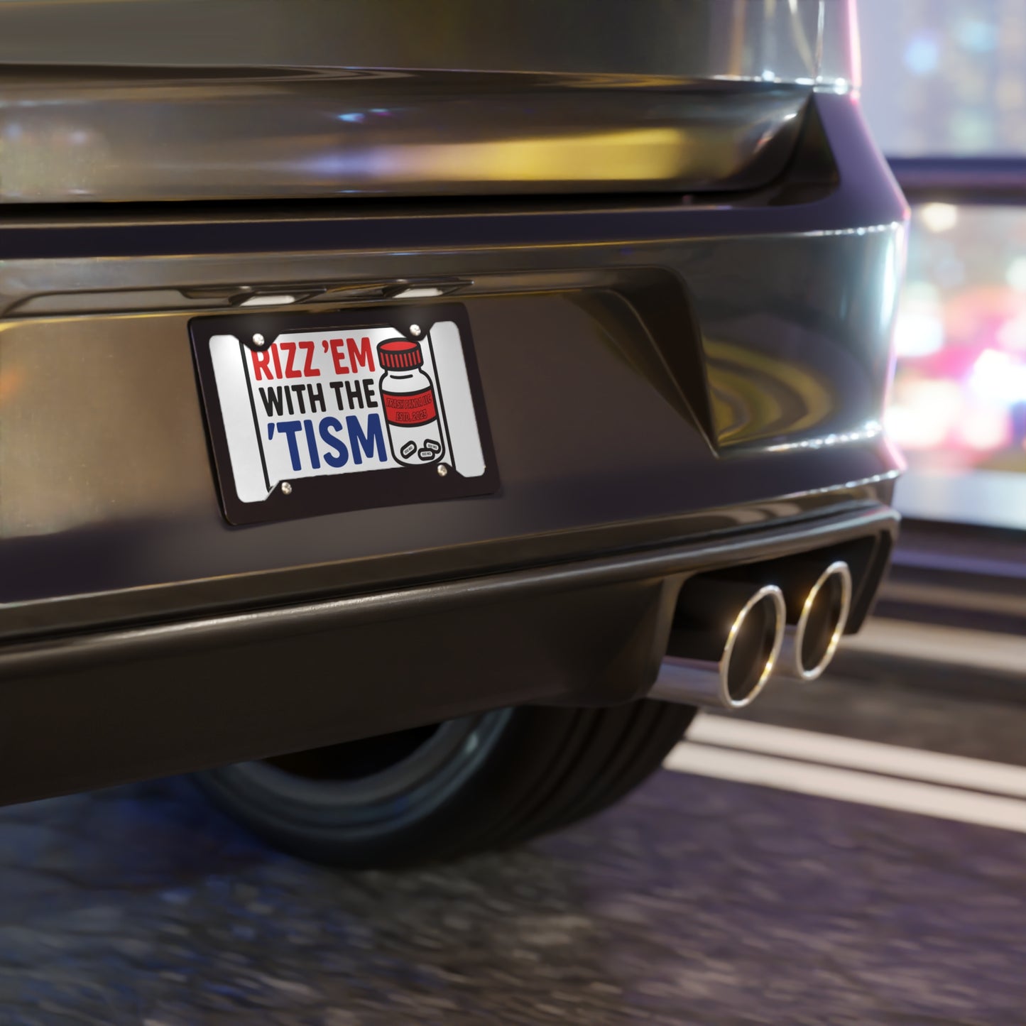 Rizz Em W/ Tism (Tynl) White Vanity Plate