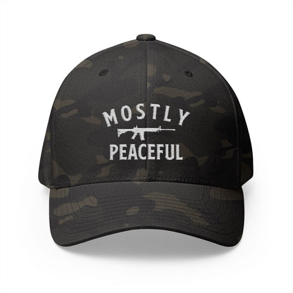 Mostly Peaceful Embroidered FlexFit Hat