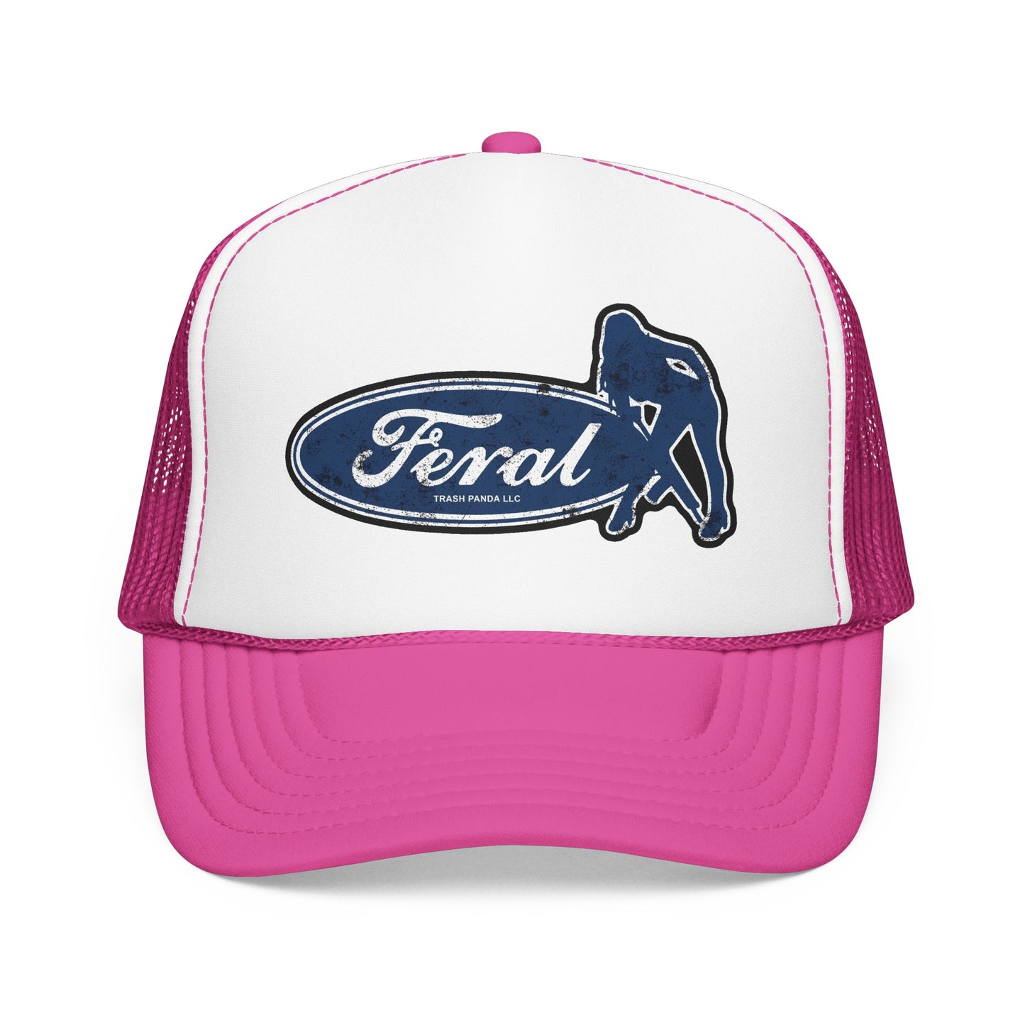 Feral Blue Oval Foam Trucker Hat (Printed)