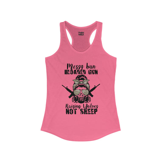 Messy Bun & Loaded G*n Women's Ideal Racerback Tank