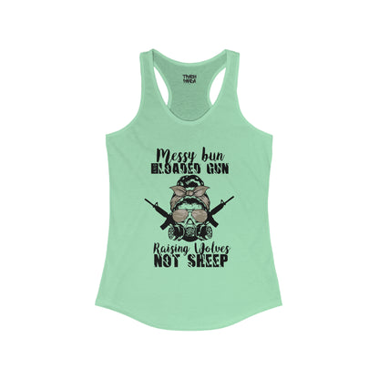 Messy Bun & Loaded G*n Women's Ideal Racerback Tank