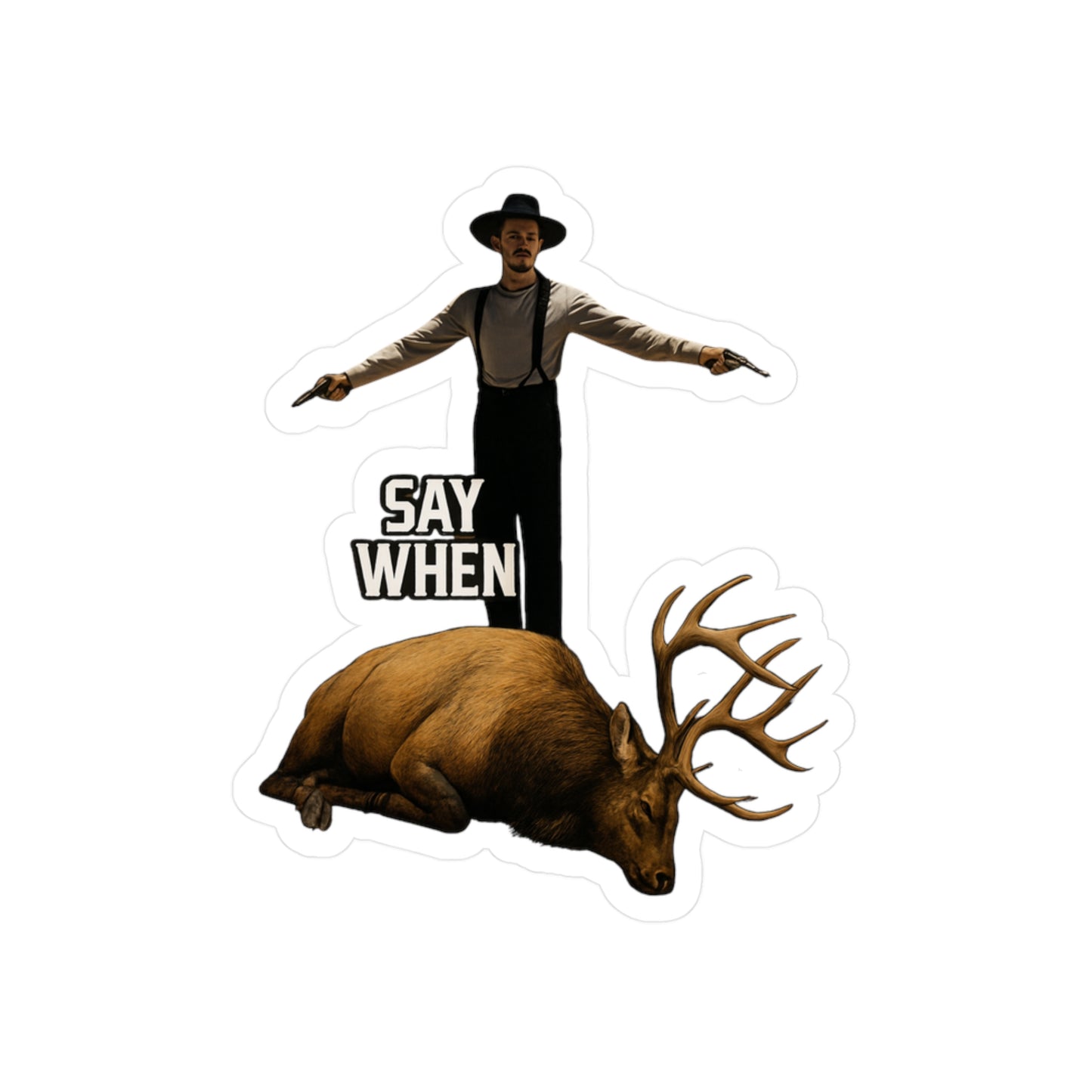 Say When Doc Holiday Elk Vinyl Decal