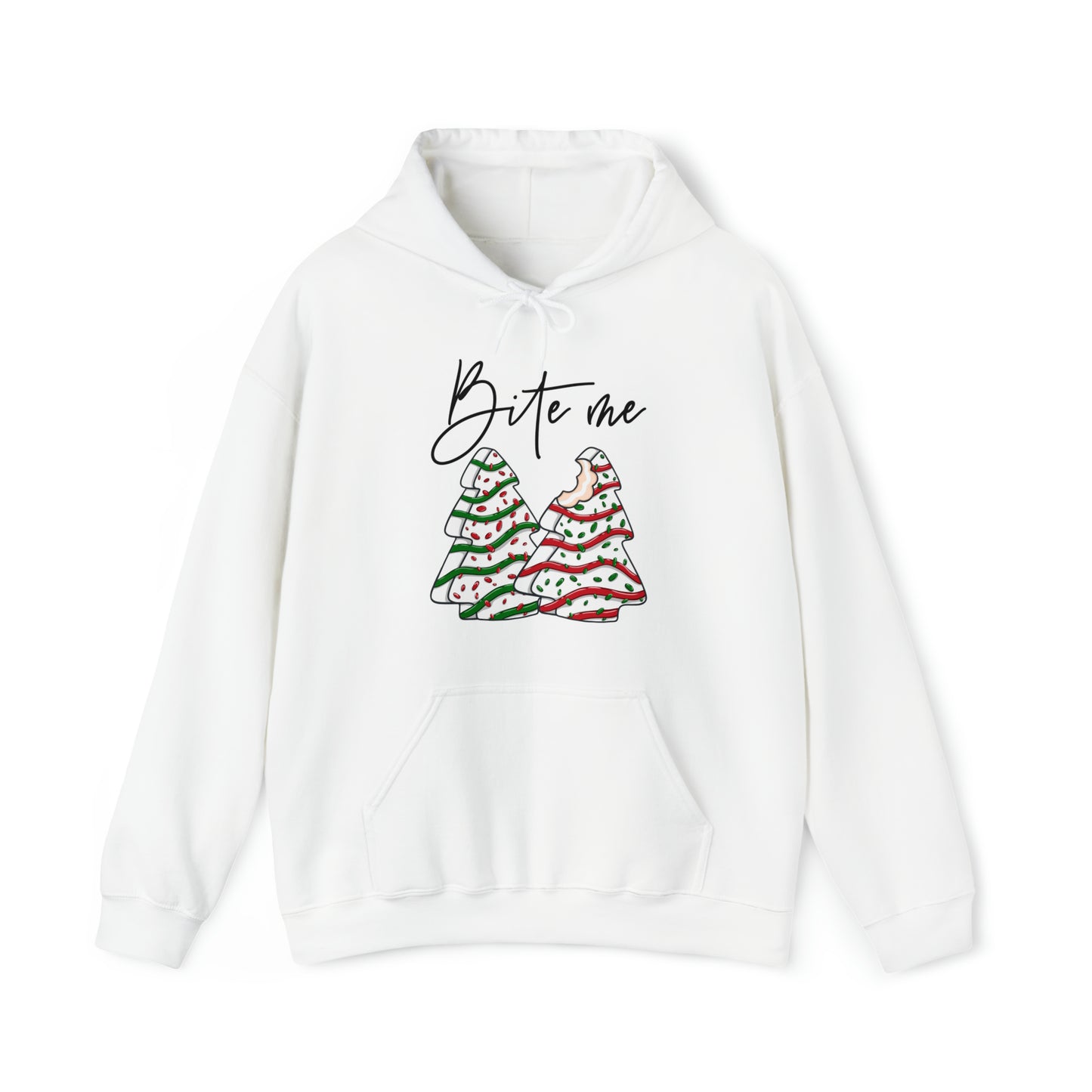 Bite Me Christmas Tree Cake Unisex Heavy Blend™ Hooded Sweatshirt