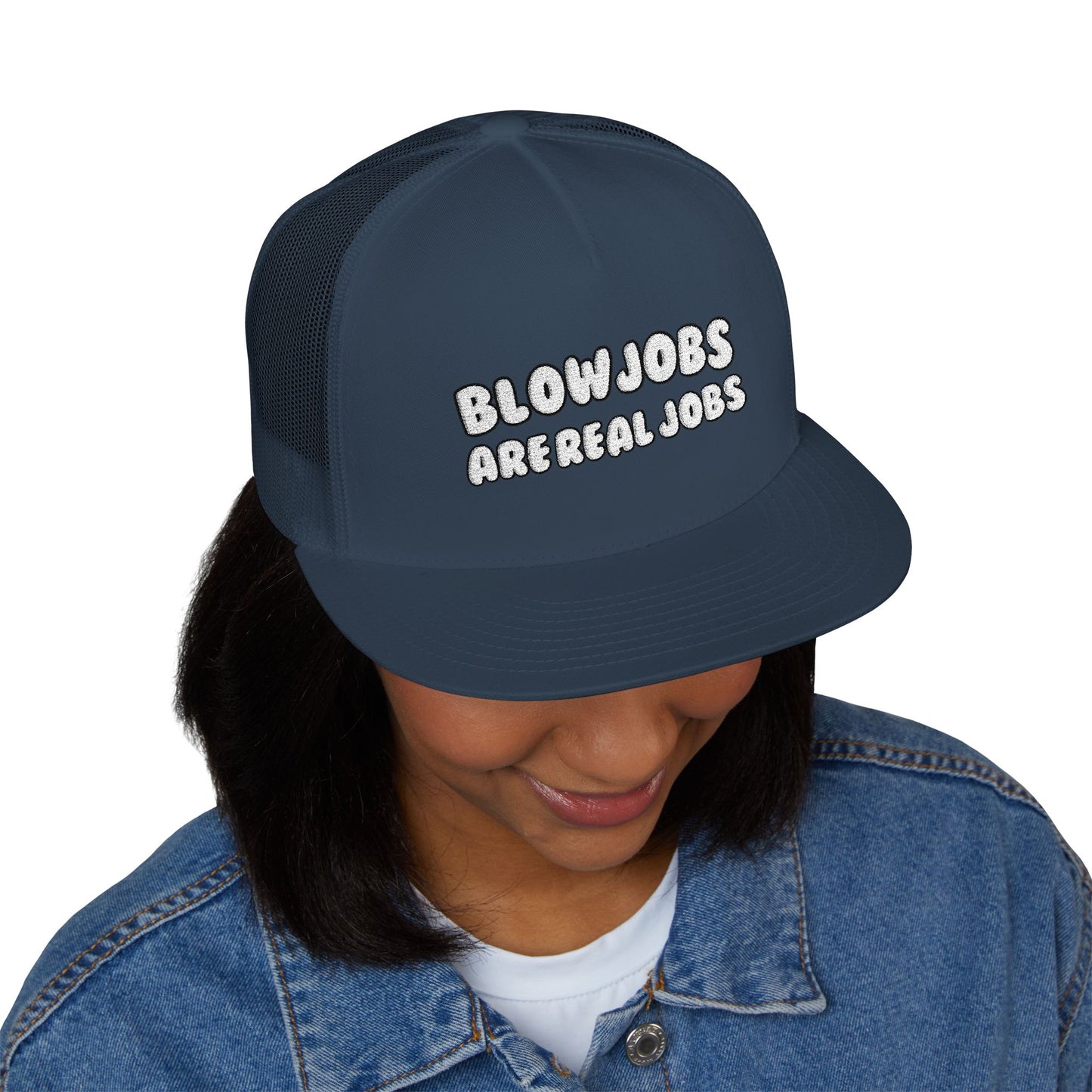Real Jobs 5 Panel Trucker Cap (Embroidery)