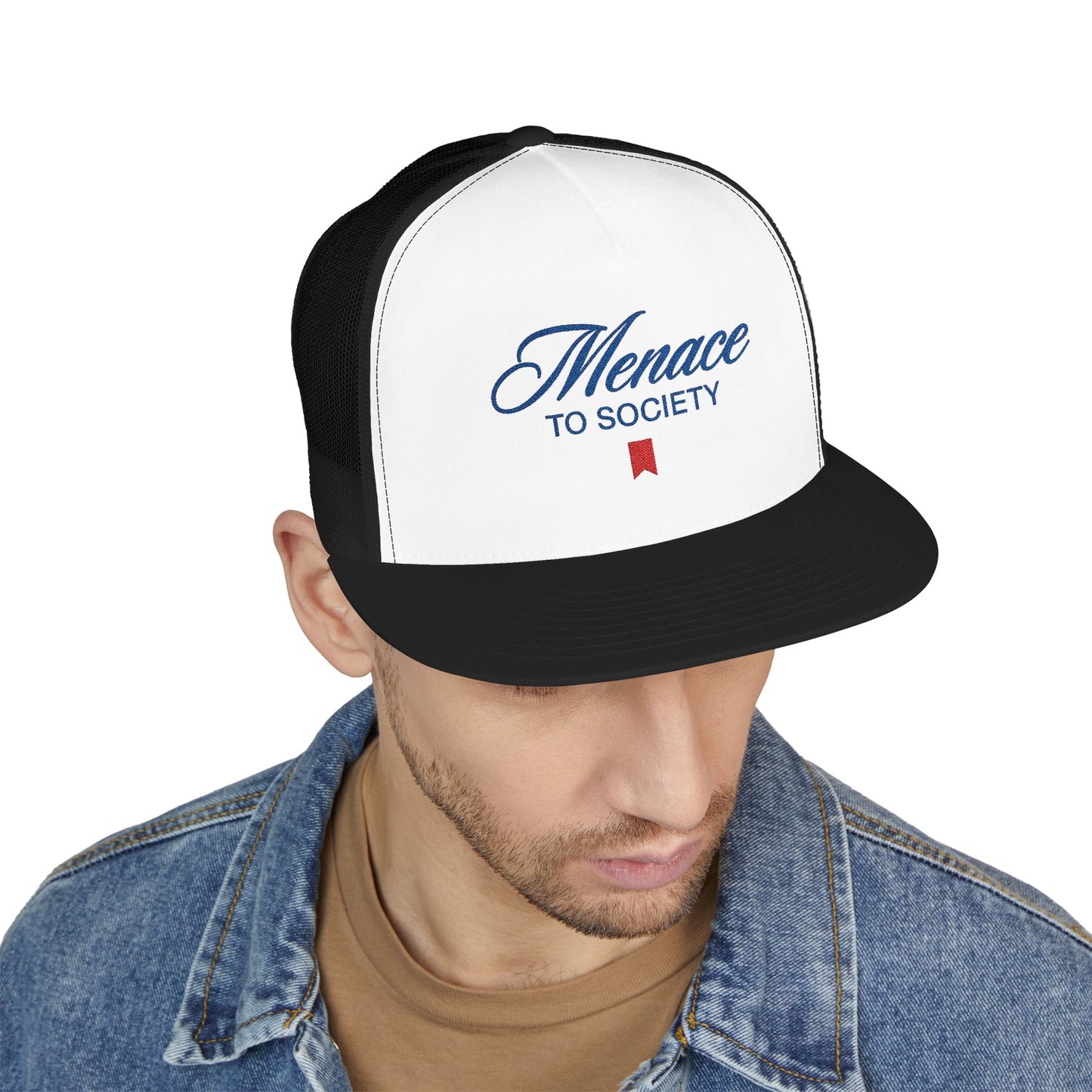 Menace To Society 5 Panel Trucker Cap (Embroidery)