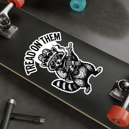 Tread On Them Raccoon Vinyl Decal