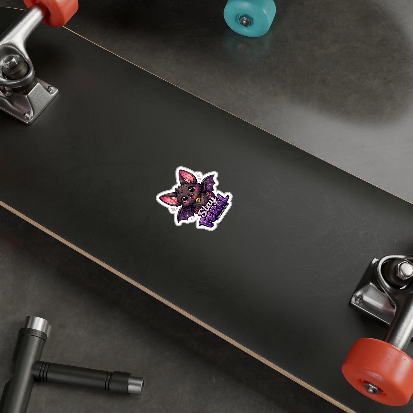 Stay Feral Cute Bat Vinyl Decal